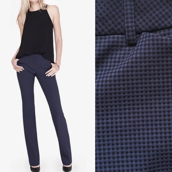 Express Pants - EXPRESS Gingham Check Barely Boot Editor Pant 8s